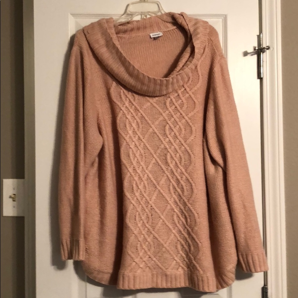 Pink turtleneck sweater